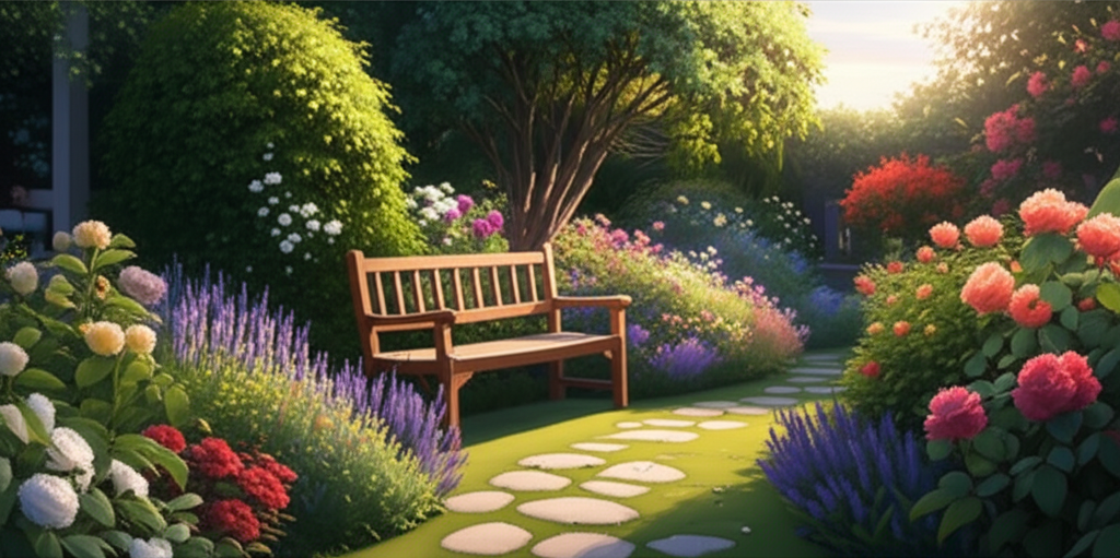 Beautiful landscaped garden